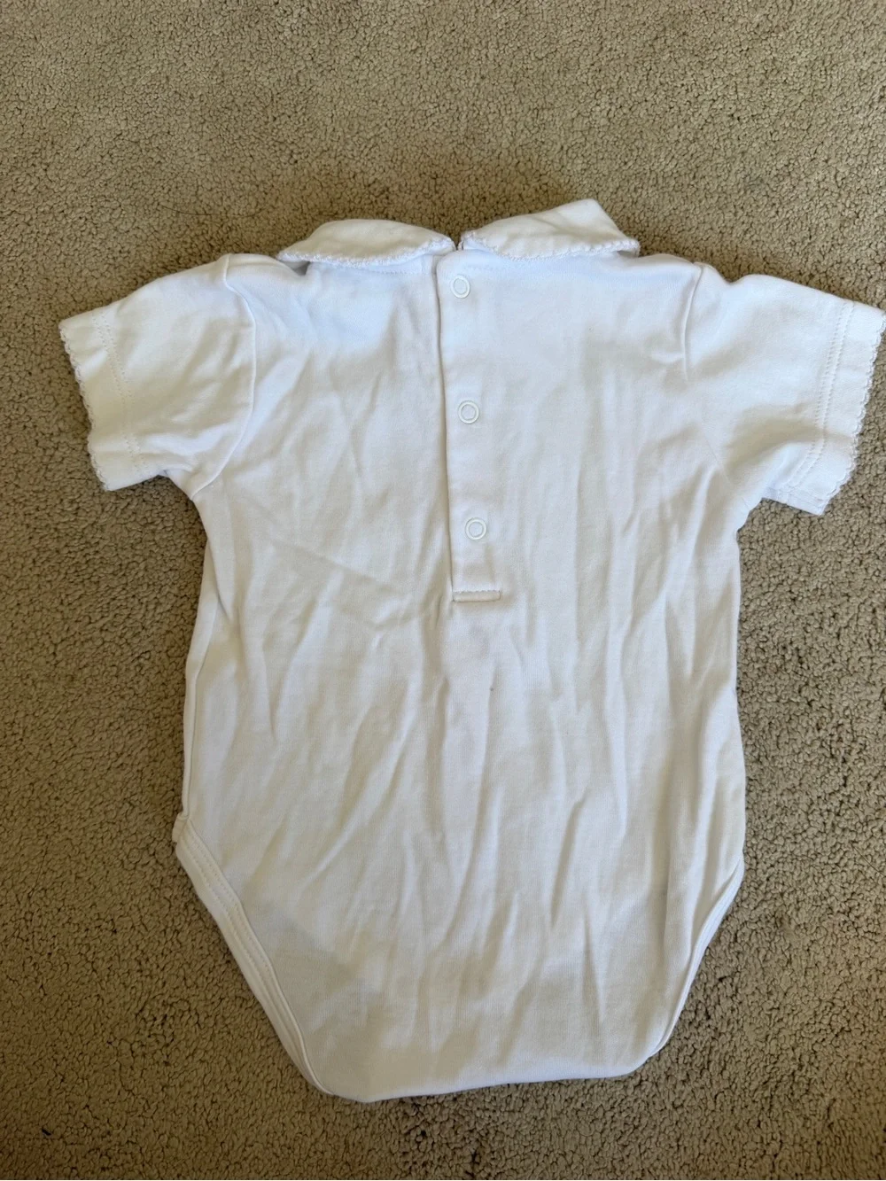 Kissy Kissy White Scalloped Peter Pan Collar Bodysuit
